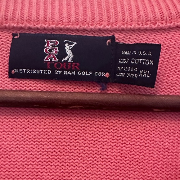 Men’s PGA Tour Peachy Pink Cotton Sweater XXL - Picture 5 of 7